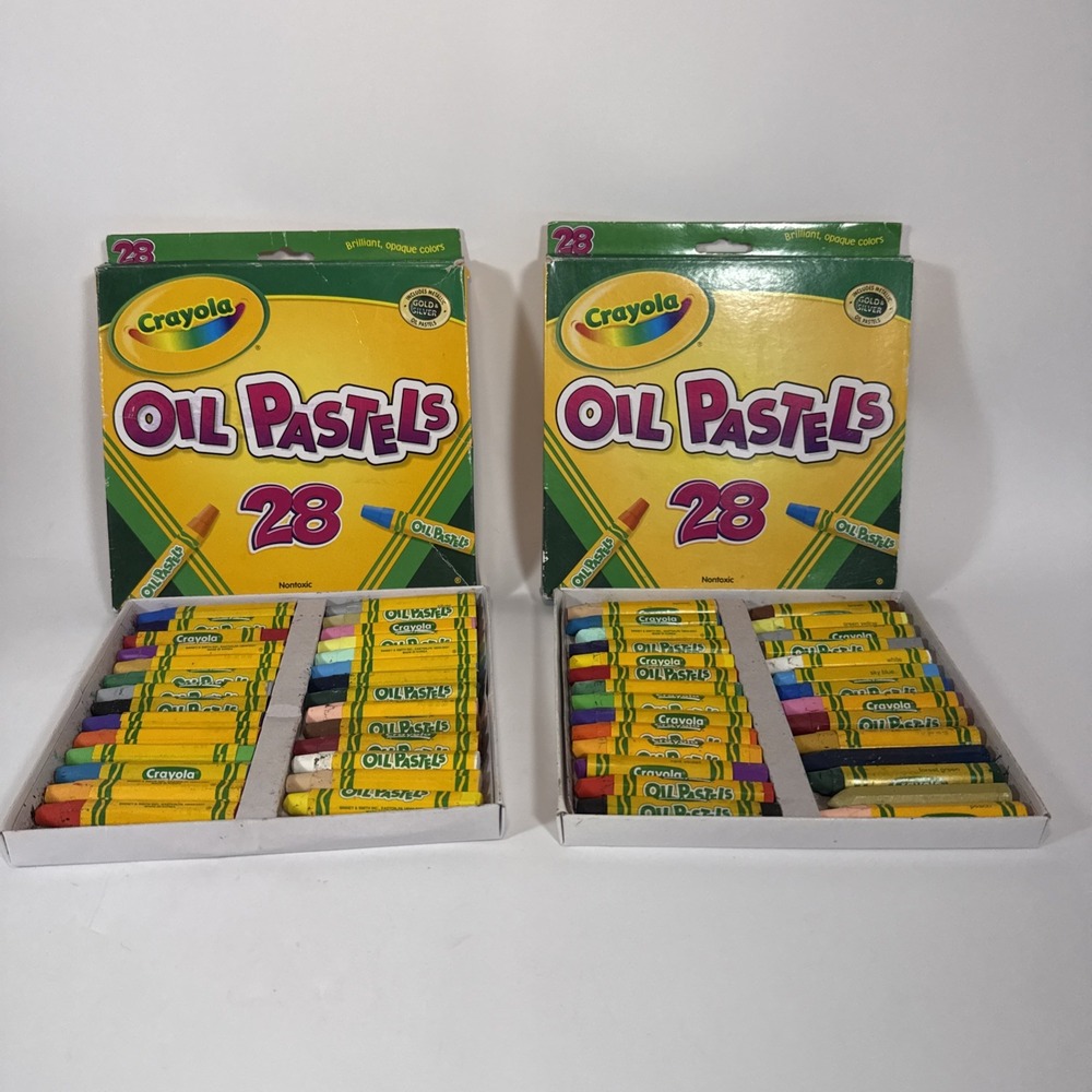 Crayola Oil Pastels 28 Color Set Assorted Discontinued 2 Boxes